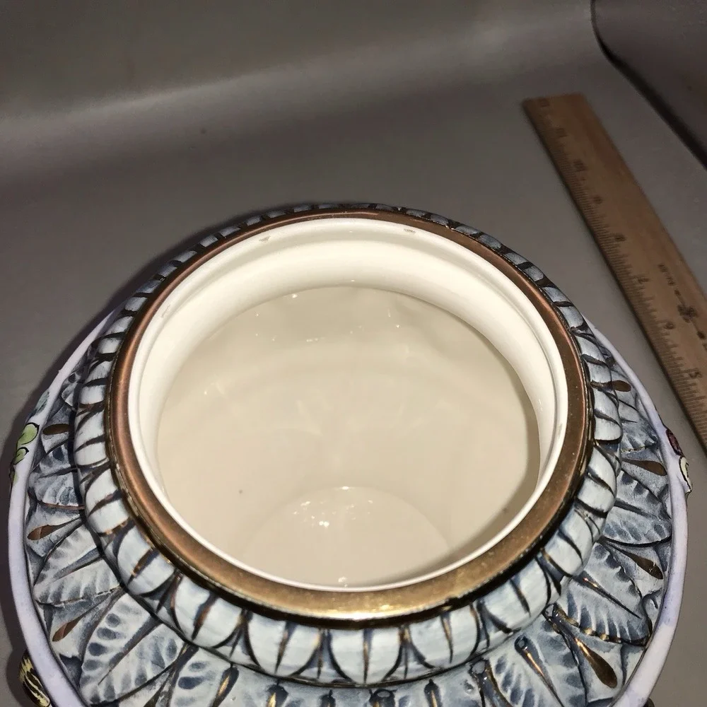 Vintage Capodimonte Vase Bowl Made In Italy NO LID‎